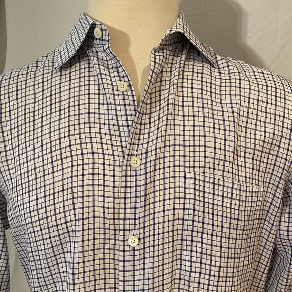 CANALI Men’s Long Sleeve Check Button Down Shirt Sz 16 1/2 - Picture 2 of 10